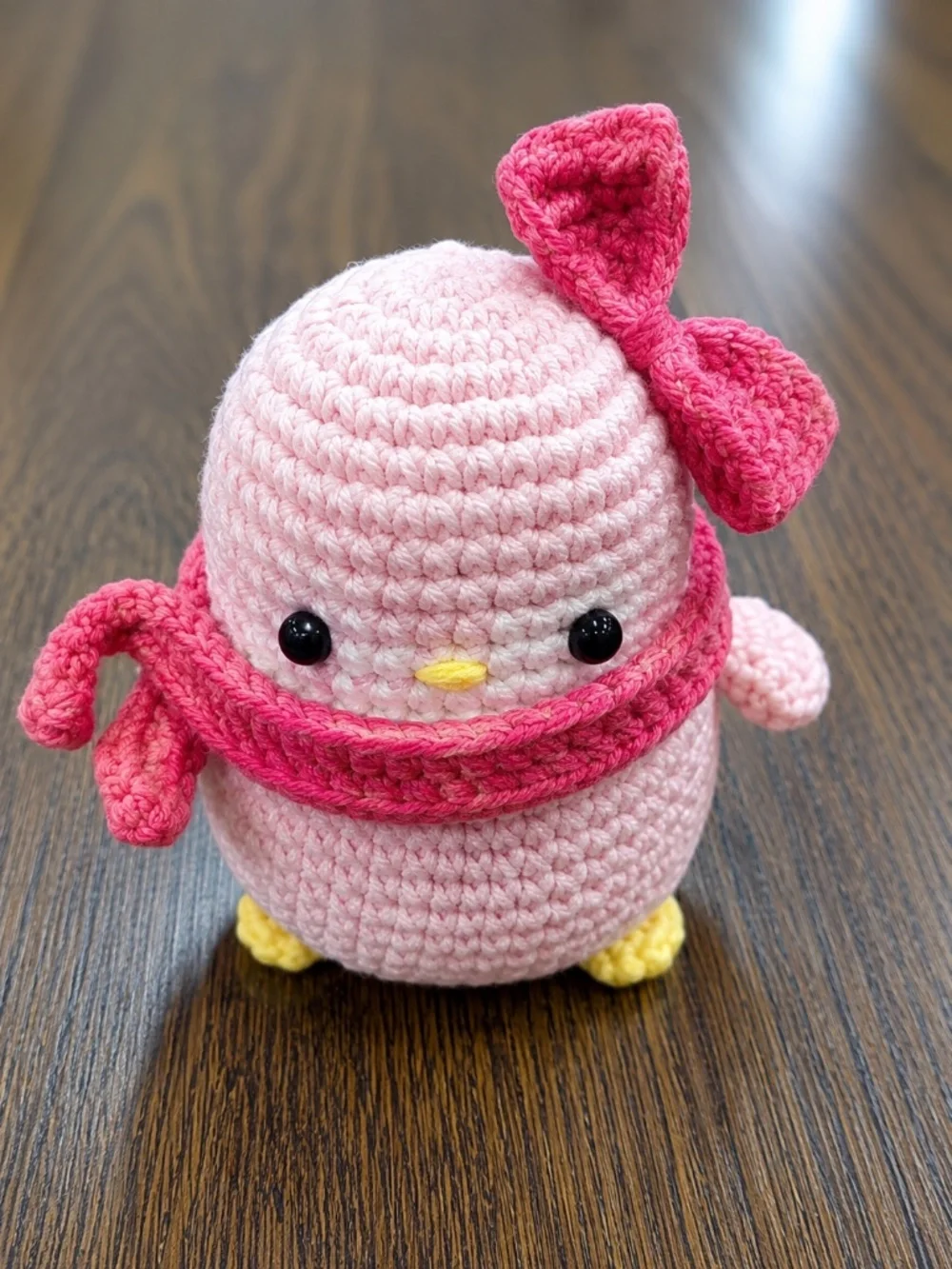 Pink Penguin Crochet Toy, Learn To Crochet Kit For Beginners